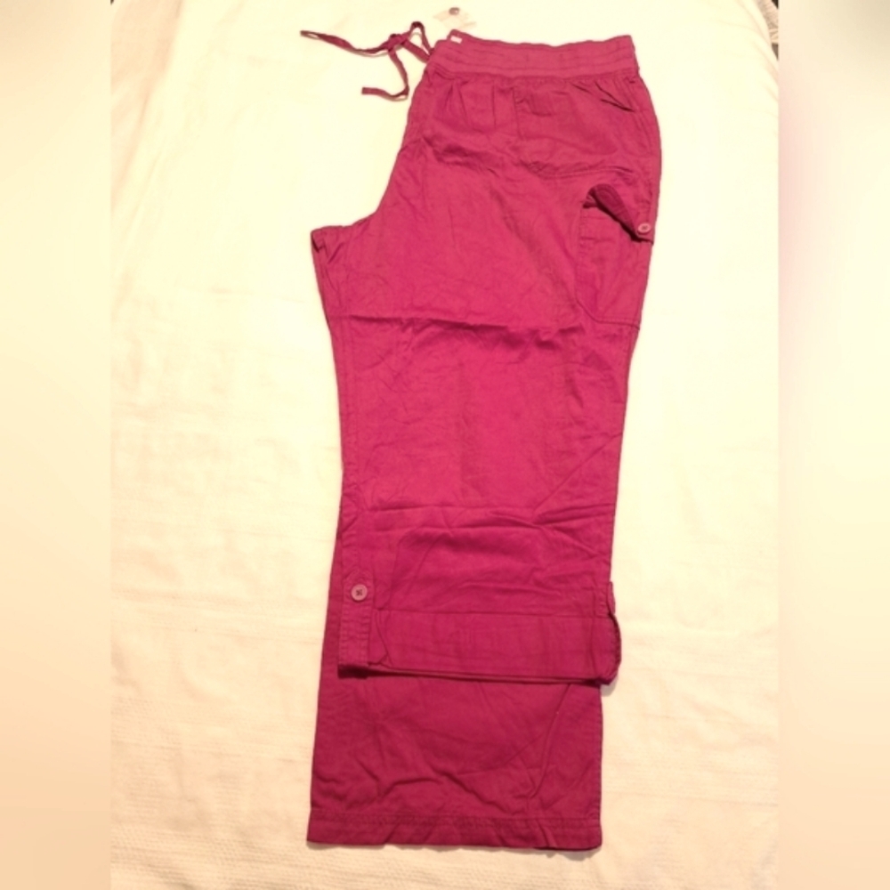 Woman Within women's size 30W raspberry convertible pants, comfort waist, NWT